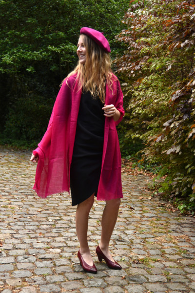 Echte pashmina sjaal of stola XL, violet 