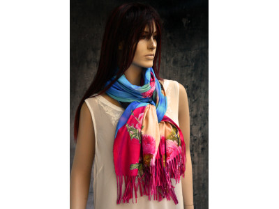 Zelfportret Frida Kahlo met kat en bloemen, warme sjaal