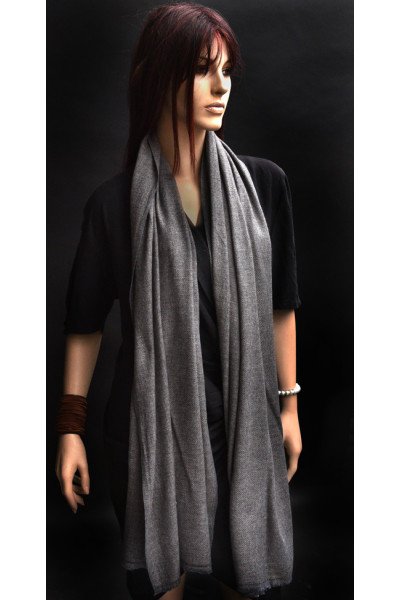 Cashmere sjaal, uniseks, bruin en blauwgrijs