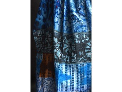 Sjaaltje van katoen met zijde, blokken/patchwork