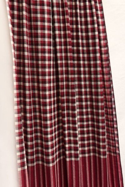 Wollen sjaal, bordeaux, rood, offwhite 