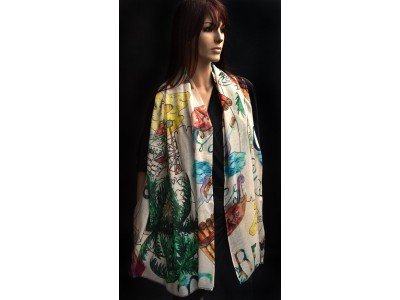 Katoenen sjaal, schateiland, strand