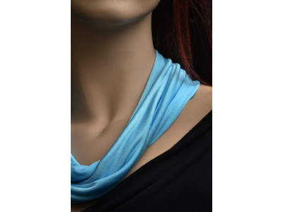 Rond zijden jersey sjaaltje, pastel classic blue, dikste kwaliteit