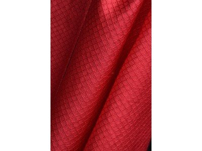 Rood roze zijden sjaal met franjes, jacquard