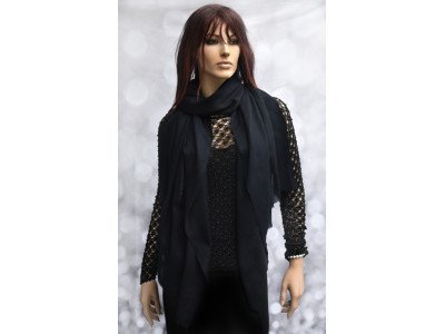 Echte pashmina sjaal of stola, zwart