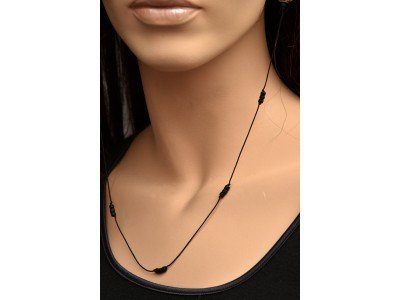 Handmade design brillenkoordje, zwart wit met etnische kralen